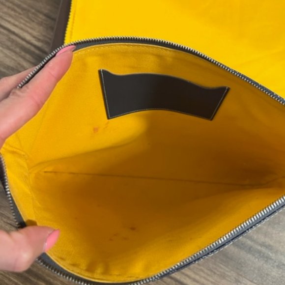 Goyard Monogram Logo Grey Senat MM Pouch Clutch - Picture 11 of 12